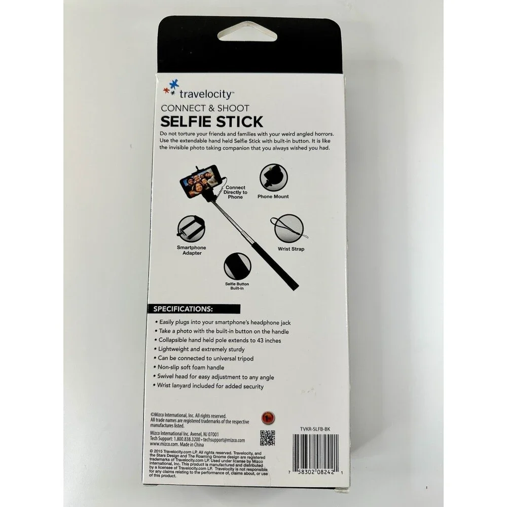 TRAVELOCITY Selfie Stick Extension Digital Camera iPhone Android Extra Long 43